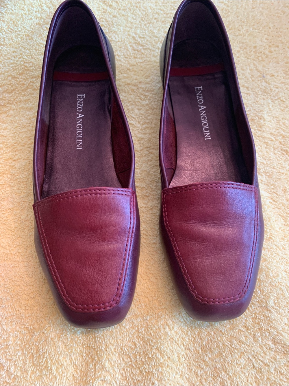 Enzo Angiolini Burgundy Leather Flats